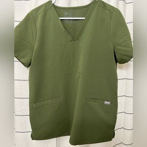 FIGS - Dark Olive - 3 pocket Scrub top - MEDIUM